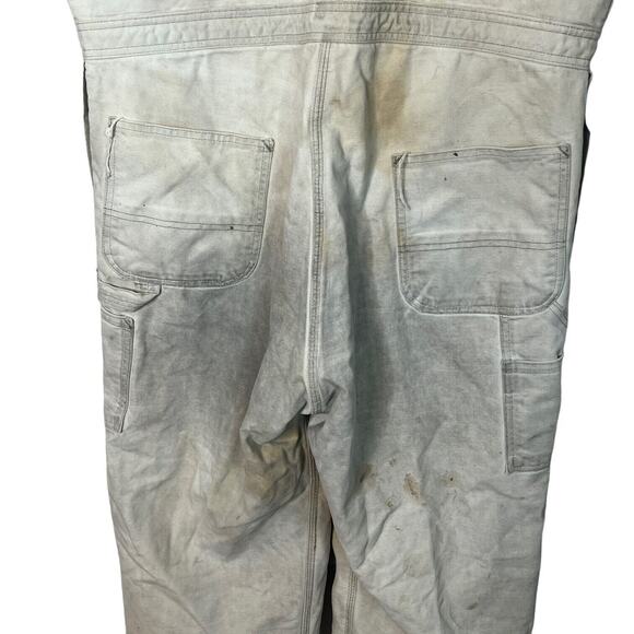 Carhartt VTG Coverall Insulated Double Front Knee Bib Overalls FLAW Tan 42x29 - Picture 6 of 10